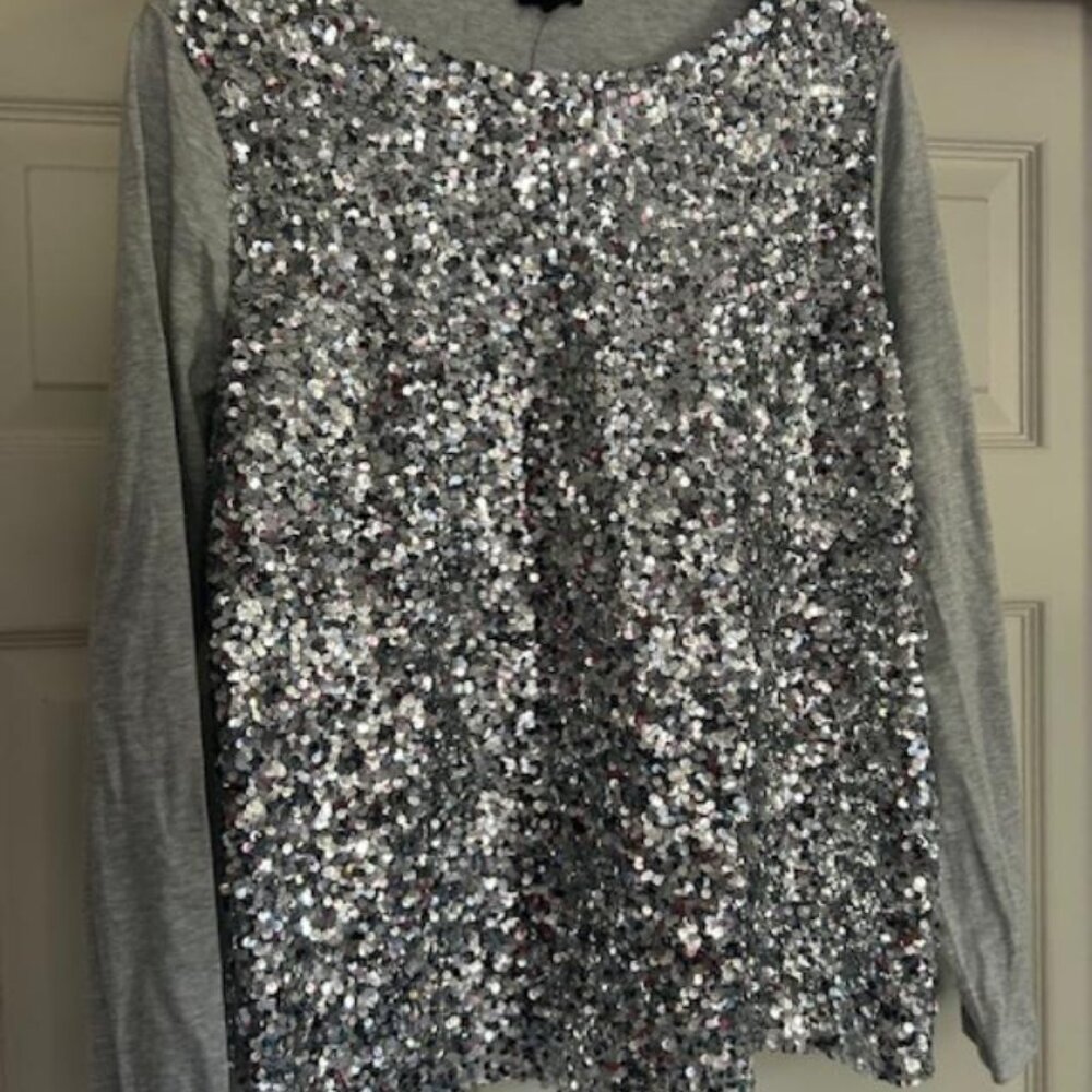 Talbot's  Sequin Detail Crewneck Top~  NWT~ Size L